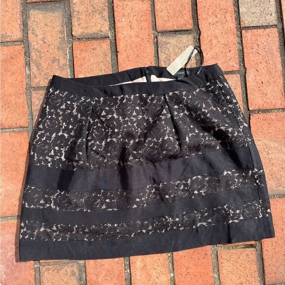 J Crew Floral Lace Contrast Stripe Skirt NWT - Picture 7 of 8